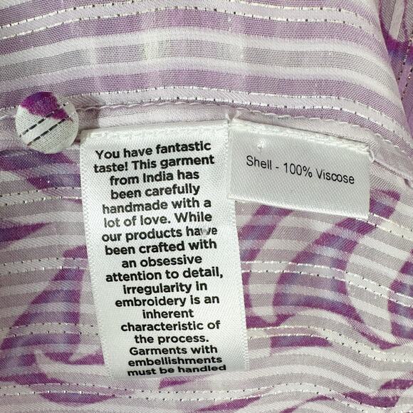 HEMANT & NANDITA Multi-Print Sequin Wrap Midi Dress Size Large - Picture 10 of 12